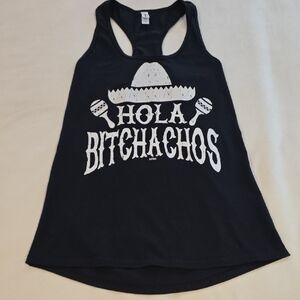 Next Level Apparel Black Tank with White Graphic